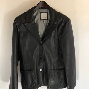 Anne Klein Lambskin Leather Jacket Black size 2